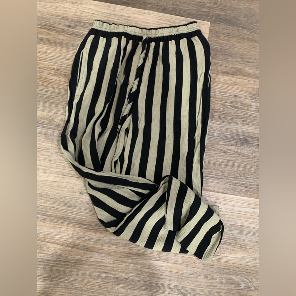 Vintage mock front tie trouser. Elastic waist